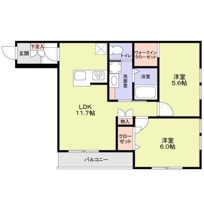 CIEL EST TAKINO(2LDK/2階)の間取り写真