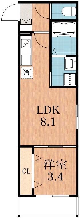 F ASECIA IASO(1LDK/2階)の間取り写真