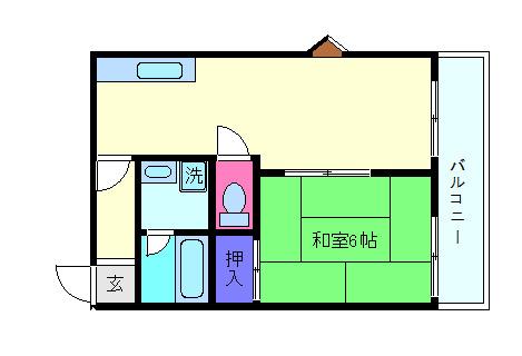 信和マンション(2DK/3階)の間取り写真