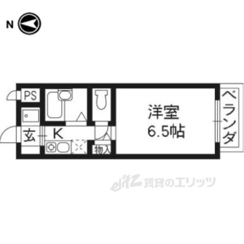 ノースビューヤサカ(1K/2階)の間取り写真