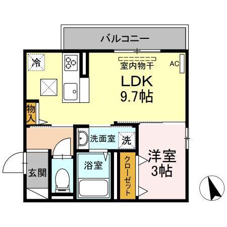FELIZ(1LDK/1階)の間取り写真