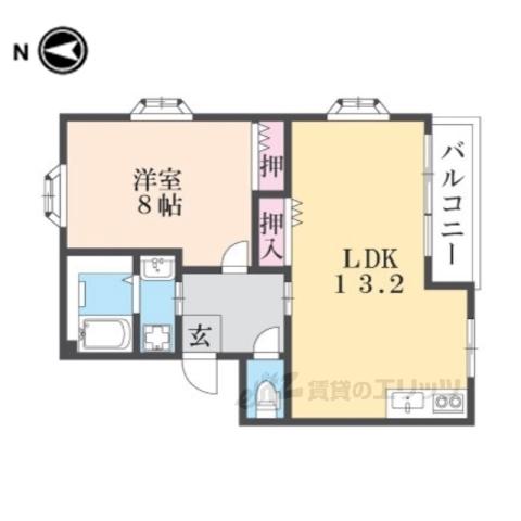 清水マンション(1LDK/3階)の間取り写真