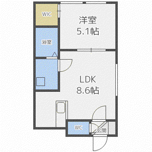 EFFICIENT N19(1LDK/2階)の間取り写真