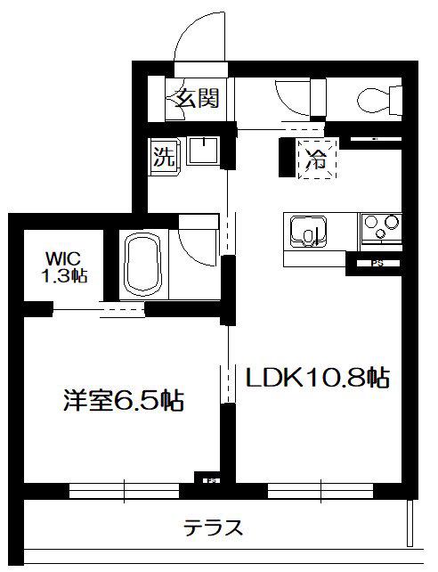 ヴィラデルソル(1LDK/1階)の間取り写真