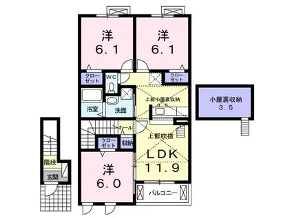 グランド・ソレーユ(3LDK/2階)の間取り写真