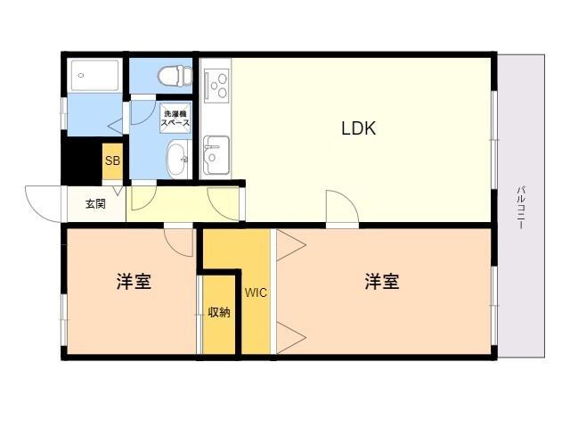 ST百道スイーツ(2LDK/5階)の間取り写真