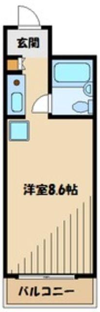 ハイツ鹿島の森(ワンルーム/3階)の間取り写真