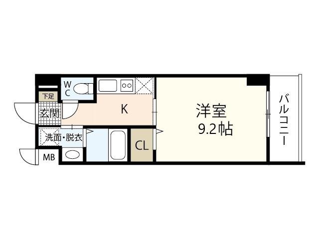 S-RESIDENCE宇品5丁目I(1K/11階)の間取り写真