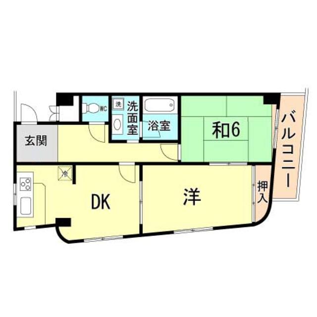 宮崎ハイツ(2DK/2階)の間取り写真