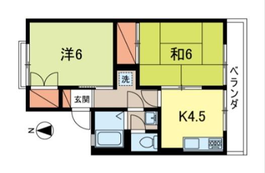 セジュール新高円寺(2K/2階)の間取り写真