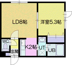 プレーヂオ11(1LDK/1階)の間取り写真