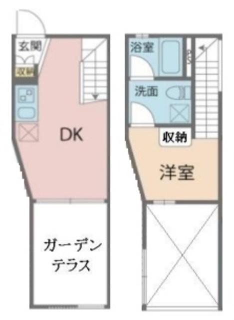 HOUSE M(1DK/1階)の間取り写真