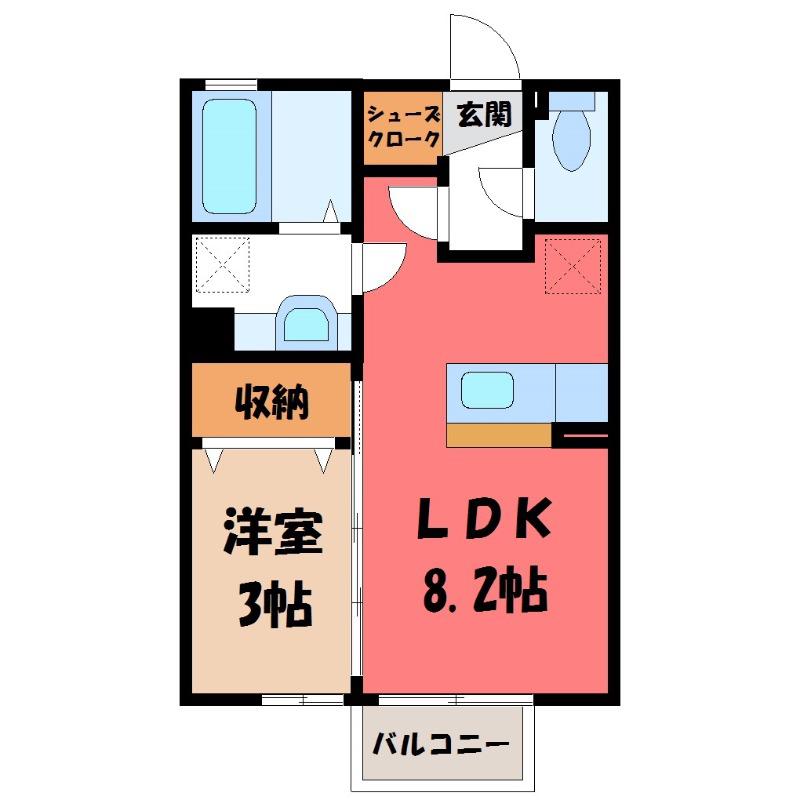 サン・ボナール(1LDK/2階)の間取り写真