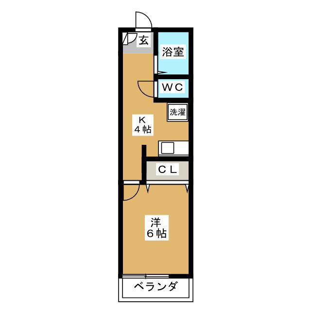 CASA VERDE(1K/1階)の間取り写真