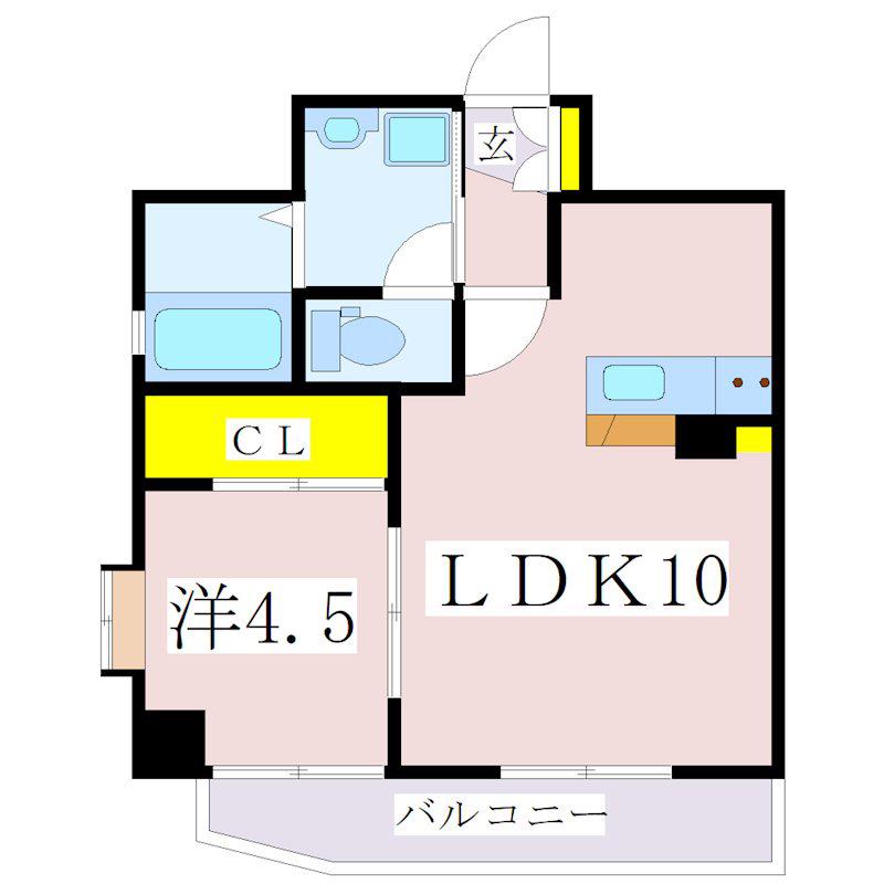 JEUNESSE・PIA八幡(1LDK/7階)の間取り写真