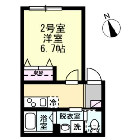 グレイス東門前(1K/2階)の間取り写真