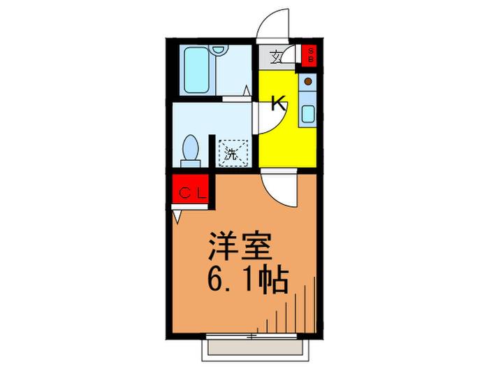 PASCUA(1K/2階)の間取り写真