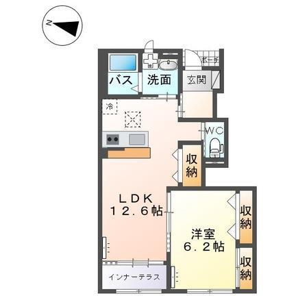 ブルーム(1LDK/1階)の間取り写真