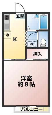 ハイツジュネス(1K/2階)の間取り写真