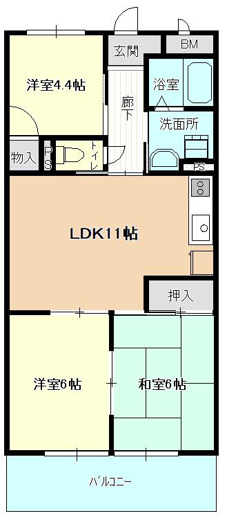 メゾンルミエール(3LDK/3階)の間取り写真