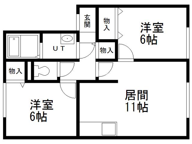 セジュール虹ケ丘C(2LDK/2階)の間取り写真