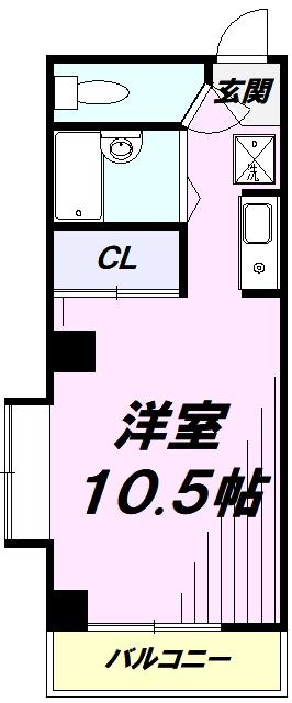 ヴェルト21(ワンルーム/2階)の間取り写真