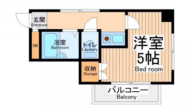 クロノス佃野町(1K/2階)の間取り写真