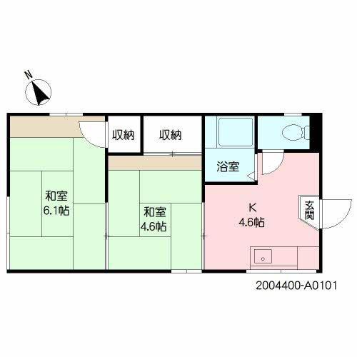 石塚アパート (1LDK/2階)の間取り写真