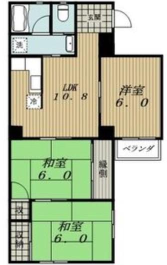 押切プラザビル(2LDK/6階)の間取り写真