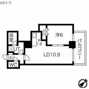 ドエル琴似(1LDK/6階)の間取り写真