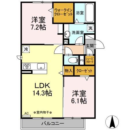 LIEBEN/KREIS LIEBENリーベン(2LDK/3階)の間取り写真