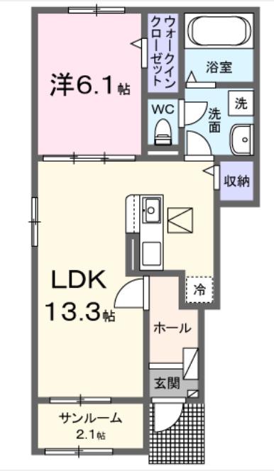 メゾン・ド・クレール A棟(1LDK/1階)の間取り写真