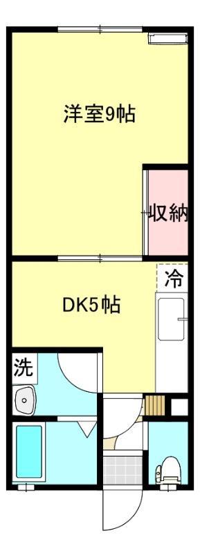 エイペックスII(1DK/1階)の間取り写真