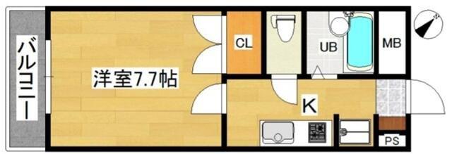 サンメゾン土樋(1K/4階)の間取り写真