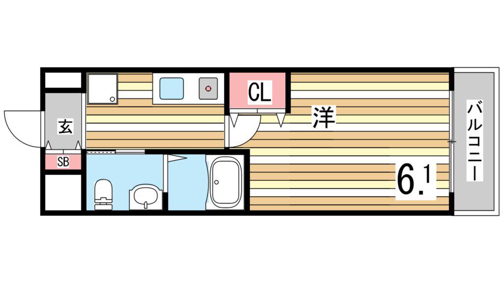アクロス神戸住吉ステーションフロント(1K/8階)の間取り写真
