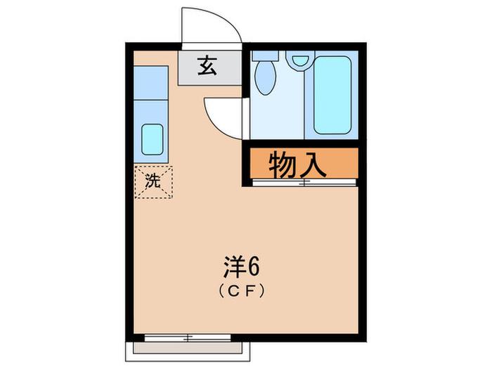 小日向アパートメント(ワンルーム/2階)の間取り写真