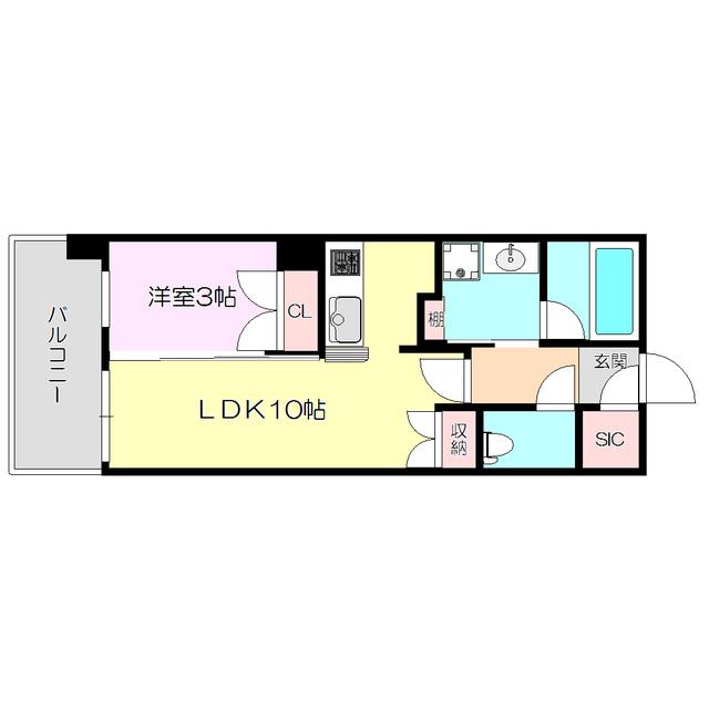 アーバンパーク淡路(1LDK/5階)の間取り写真
