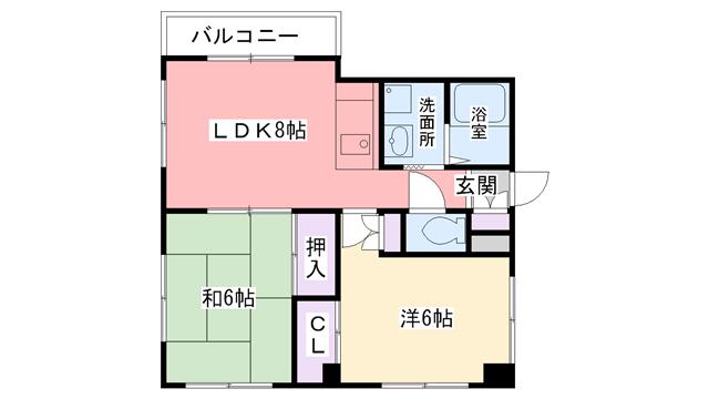 FMロッカ-(2LDK/2階)の間取り写真