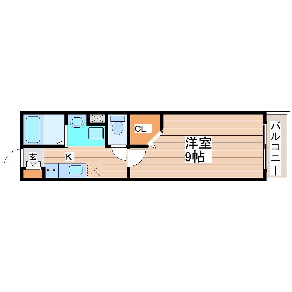 エルメゾン原町(1K/1階)の間取り写真