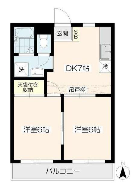 ウィンコーポ関町南(2DK/3階)の間取り写真