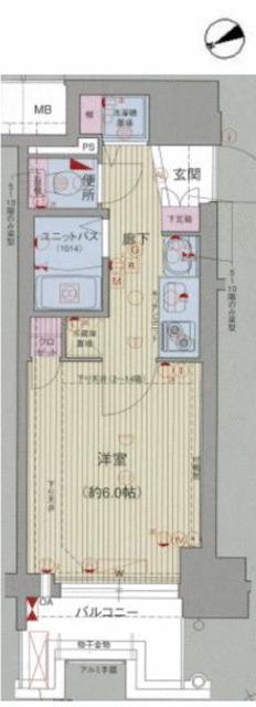 プレサンス難波イーストモダニティ(1K/3階)の間取り写真