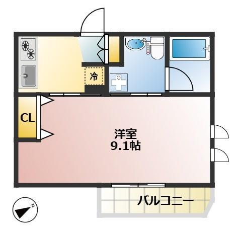 APARTMENT風音(1K/1階)の間取り写真