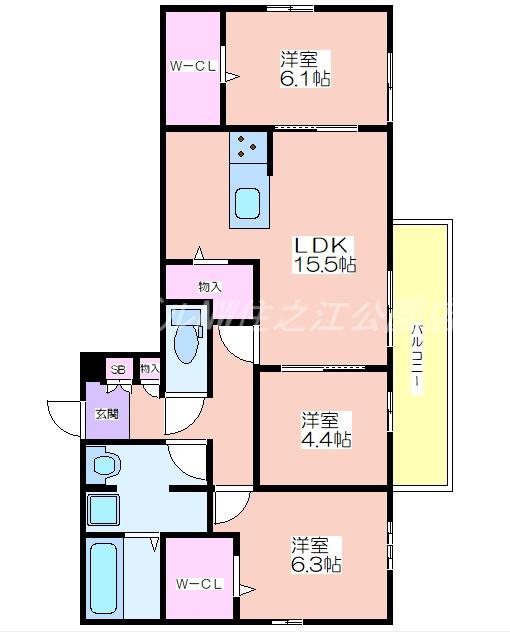 スペチアーレ墨江(3LDK/2階)の間取り写真