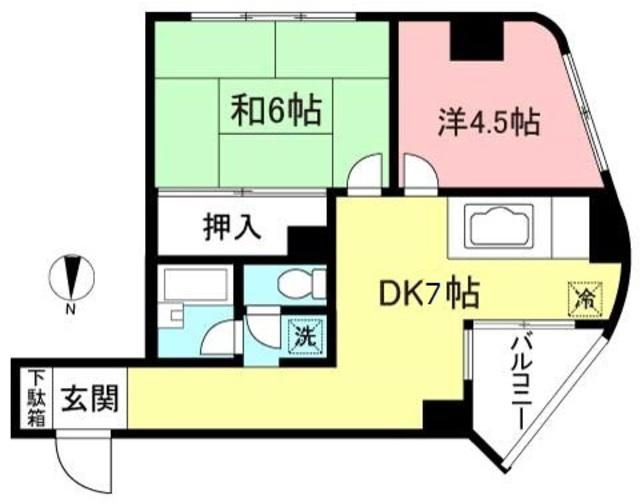 ハイムインパル(2DK/2階)の間取り写真