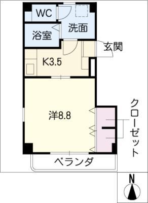 ATILOM(1K/3階)の間取り写真