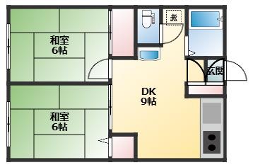 センチュリー清水(2DK/2階)の間取り写真