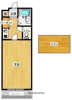 ハックベリー平和(1K/6階)の間取り写真