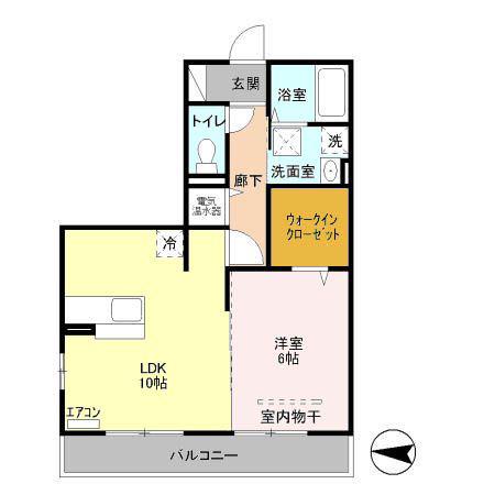 マグノリア(1LDK/1階)の間取り写真