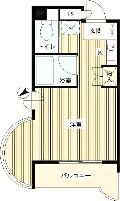 エステージ西調布(1K/3階)の間取り写真