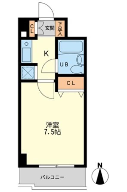 デイム橋本(1K/4階)の間取り写真